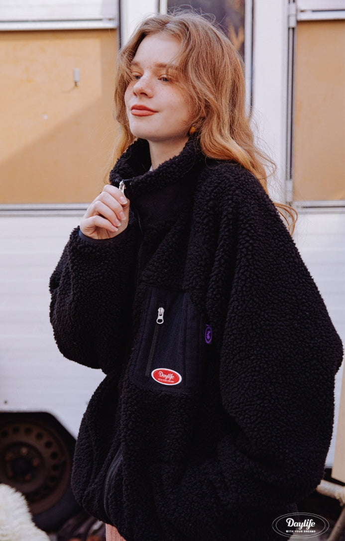 デイライフ(Daylife)  Daylife Fleece corduroy jacket (BLACK)