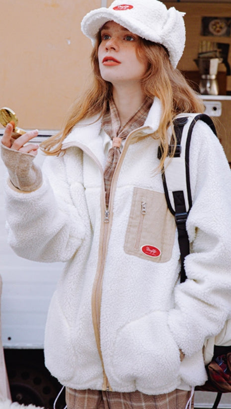 デイライフ(Daylife)  Daylife Fleece corduroy jacket (IVORY)