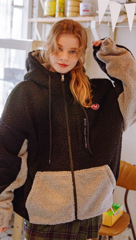 デイライフ(Daylife)  Daylife Fleece hooded jacket (BLACK)