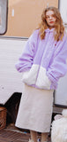 デイライフ(Daylife)  Daylife Fleece hooded jacket (PURPLE)