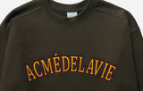 アクメドラビ(acme' de la vie)  FULL LOGO PATCH EMBROIDERY SWEAT SHIRT KHAKI BROWN