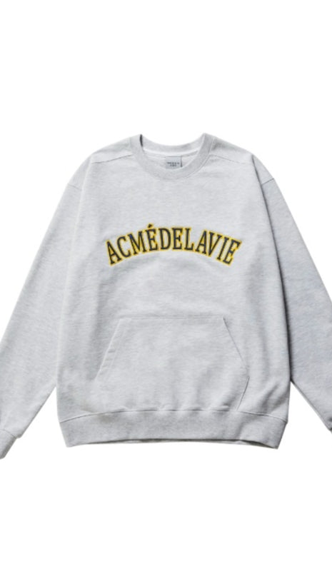 アクメドラビ(acme' de la vie)  FULL LOGO PATCH EMBROIDERY SWEAT SHIRT MELANGE
