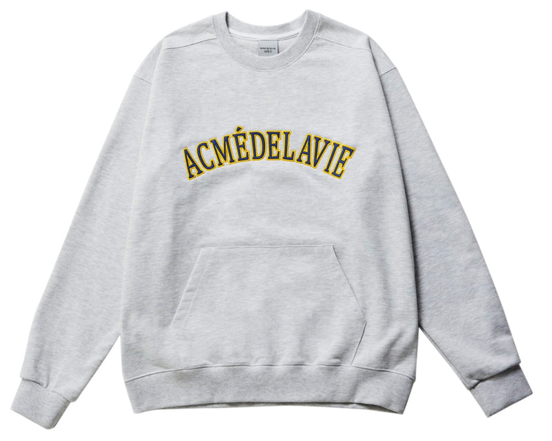 アクメドラビ(acme' de la vie)  FULL LOGO PATCH EMBROIDERY SWEAT SHIRT MELANGE
