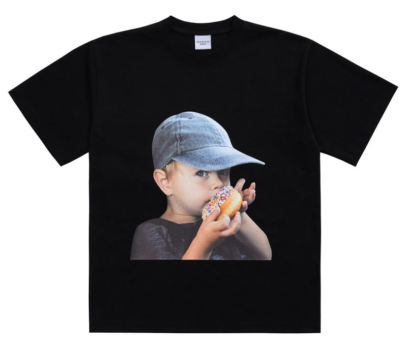 アクメドラビ(acme' de la vie) ADLV BABY FACE SHORT SLEEVE T-SHIRT BLACK CAP BOY