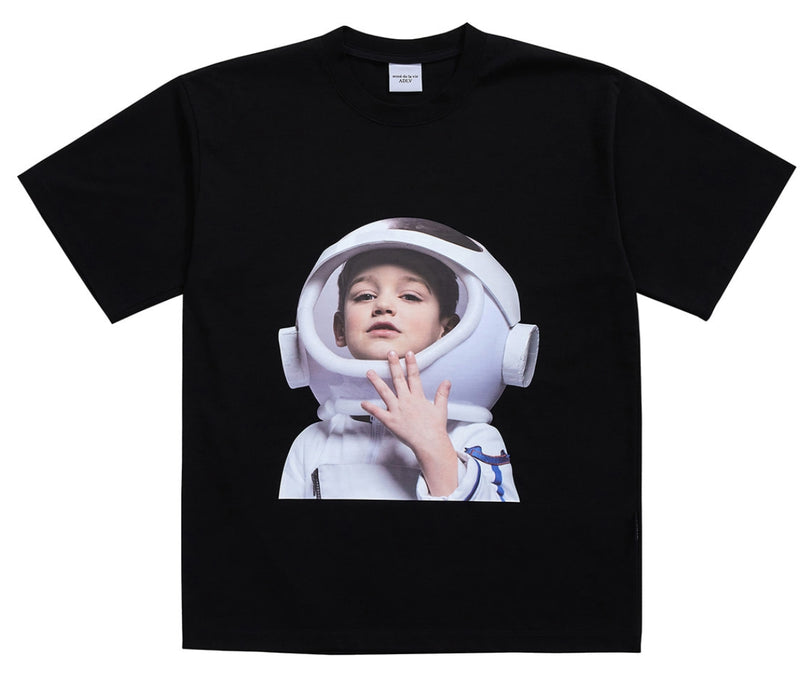 アクメドラビ(acme' de la vie) ADLV BABY FACE SHORT SLEEVE T-SHIRT BLACK ASTRONAUT