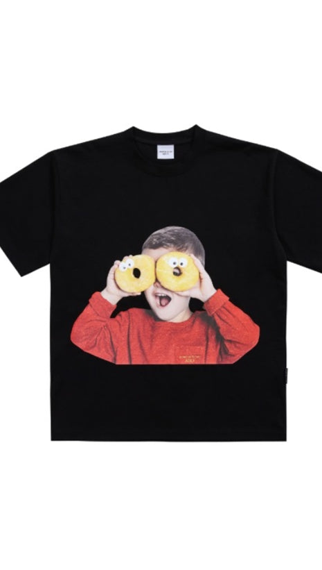 アクメドラビ(acme' de la vie) ADLV BABY FACE SHORT SLEEVE T-SHIRT BLACK DONUT 7