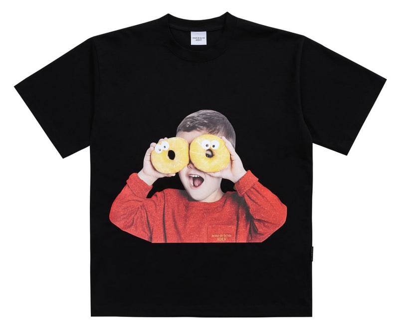 アクメドラビ(acme' de la vie) ADLV BABY FACE SHORT SLEEVE T-SHIRT BLACK DONUT 7