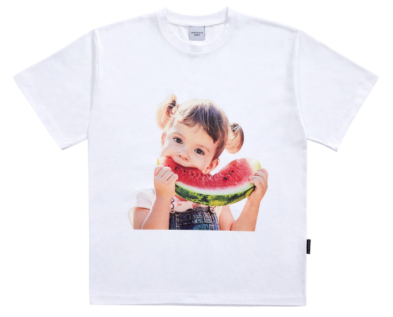 アクメドラビ(acme' de la vie) ADLV BABY FACE SHORT SLEEVE T-SHIRT WHITE WATERMELON