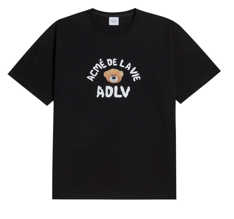 アクメドラビ(acme' de la vie) TEDDY BEAR (BEAR DOLL) SHORT SLEEVE T-SHIRT BLACK