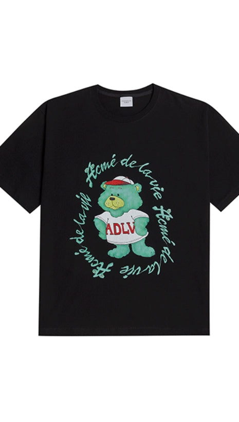 アクメドラビ(acme' de la vie) GREEN BEAR SHORT SLEEVE T-SHIRT BLACK