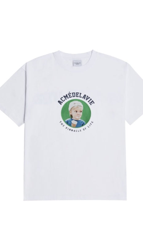 アクメドラビ(acme' de la vie) ADLV BABY FACE SHORT SLEEVE T-SHIRT WHITE MINI WHITE CAP