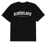 アクメドラビ(acme' de la vie) ADLV BABY FACE SHORT SLEEVE T-SHIRT BLACK MINI YELLOW GLASSES