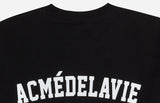 アクメドラビ(acme' de la vie) ADLV BABY FACE SHORT SLEEVE T-SHIRT BLACK MINI YELLOW GLASSES