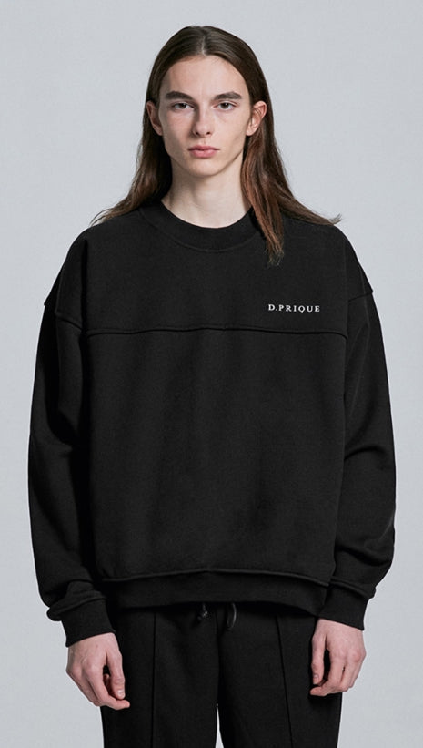 ディープリーク(DPRIQUE) OVERSIZED LOGO SWEATSHIRT - BLACK