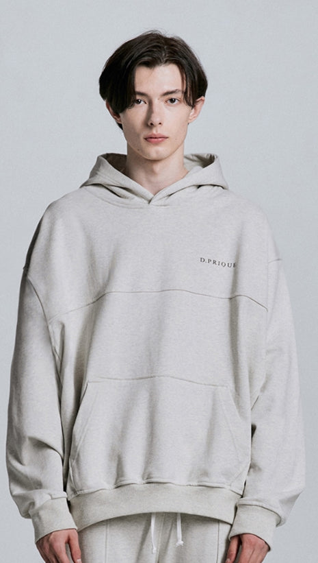 ディープリーク(DPRIQUE) OVERSIZED LOGO HOODIE - OATMEAL