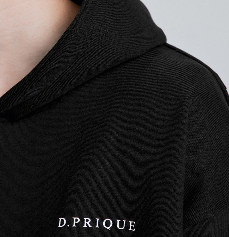 ディープリーク(DPRIQUE) OVERSIZED LOGO HOODIE - BLACK