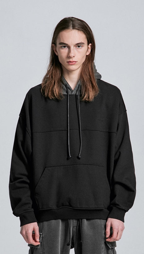 ディープリーク(DPRIQUE) WASHED CONTRAST HOODIE - BLACK