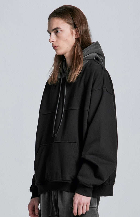 ディープリーク(DPRIQUE) WASHED CONTRAST HOODIE - BLACK