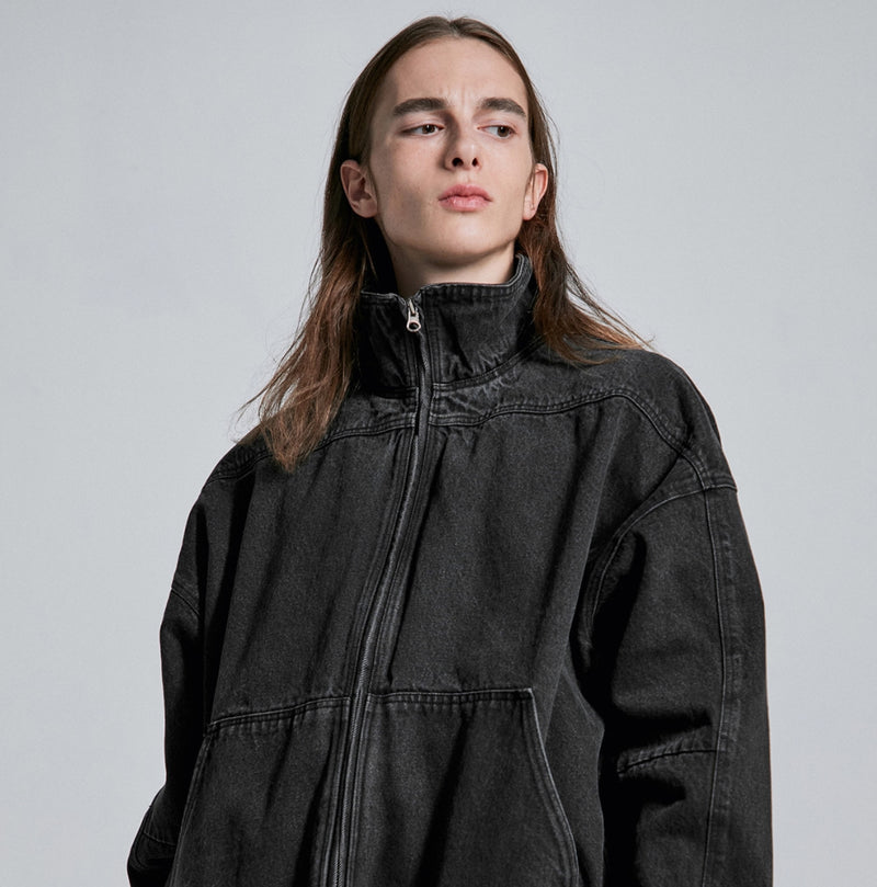 ディープリーク(DPRIQUE) PANEL ZIP-UP JACKET - BLACK