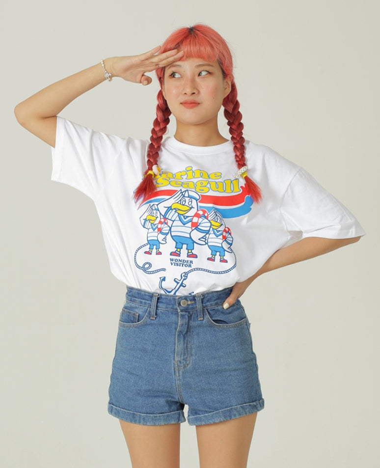 ワンダービジター(WONDER VISITOR) Marine T shirt