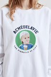 アクメドラビ(acme' de la vie)  ADLV BABY FACE SWEATSHIRT WHITE MINI WHITE CAP