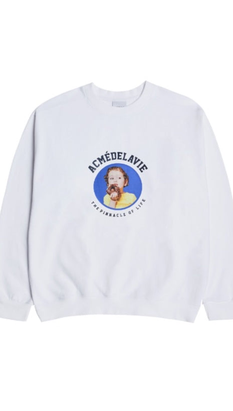 アクメドラビ(acme' de la vie)  ADLV BABY FACE SWEATSHIRT WHITE MINI CHOCOLAT DONUT