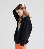 アクメドラビ(acme' de la vie)  ADLV BABY FACE SWEATSHIRT BLACK MINI YELLOW GLASSES