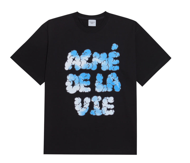 アクメドラビ(acme' de la vie) RAINBOW CLOUD LOGO SHORT SLEEVE T-SHIRT BLACK