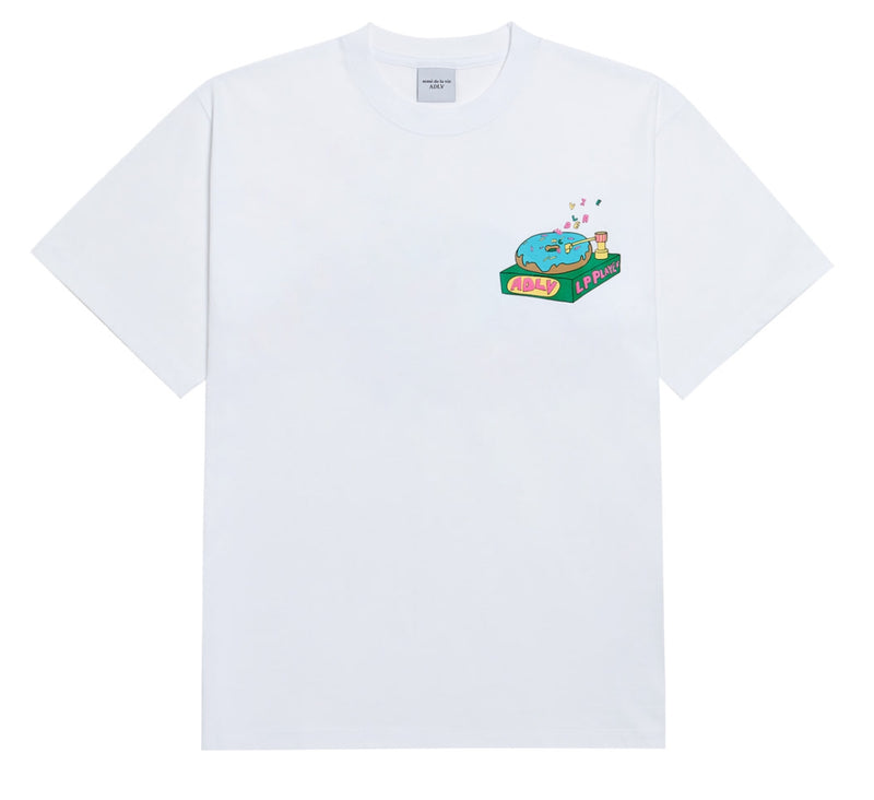 アクメドラビ(acme' de la vie) EMBO RECORD DONUT SHORT SLEEVE T-SHIRT WHITE
