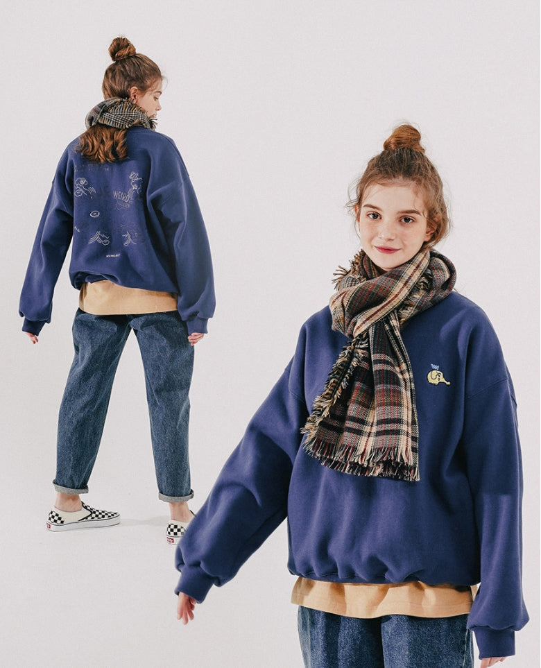 ダブルユーブイプロジェクト(WV PROJECT)  Looking Sweat Shirt Navy SMMT7445