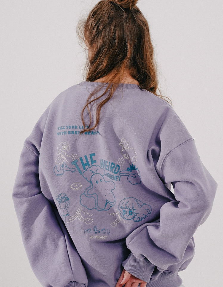 ダブルユーブイプロジェクト(WV PROJECT)  Looking Sweat Shirt lavender SMMT7445