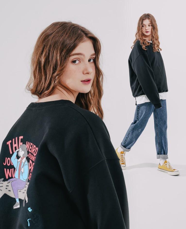 ダブルユーブイプロジェクト(WV PROJECT) Friends Sweat Shirt Black SMMT7440