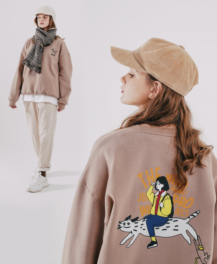 ダブルユーブイプロジェクト(WV PROJECT) Friends Sweat Shirt Cocoa SMMT7440