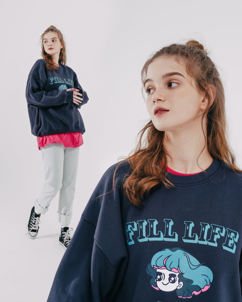 ダブルユーブイプロジェクト(WV PROJECT) Wonder Sweat Shirt Navy SMMT7444