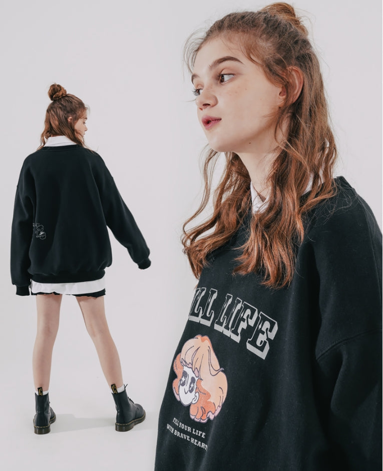 ダブルユーブイプロジェクト(WV PROJECT) Wonder Sweat Shirt Black SMMT7444