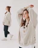 ダブルユーブイプロジェクト(WV PROJECT) Bearp Sweat Shirt Gray Beige MJMT7449