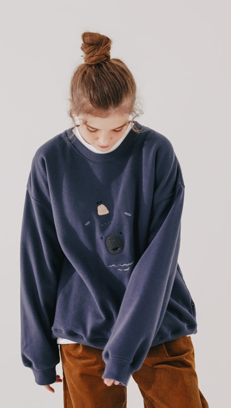 ダブルユーブイプロジェクト(WV PROJECT) Bearp Sweat Shirt Navy MJMT7449