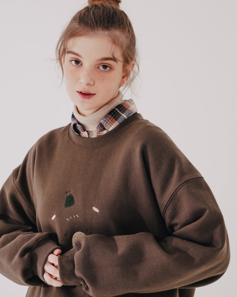 ダブルユーブイプロジェクト(WV PROJECT) Bearp Sweat Shirt Brown MJMT7449