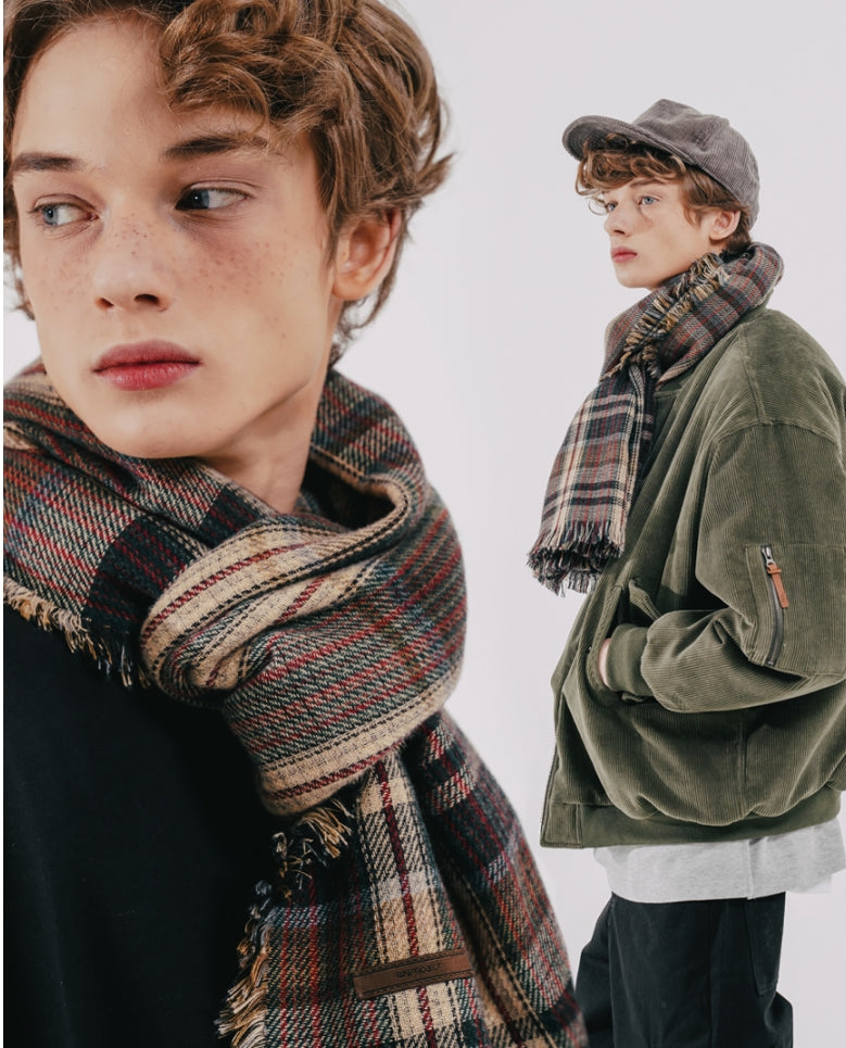 ダブルユーブイプロジェクト(WV PROJECT) Mild Check Muffler Beige Green MJAC7456