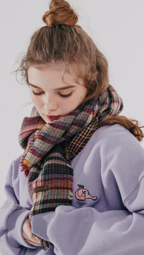 ダブルユーブイプロジェクト(WV PROJECT) Mild Check Muffler PinkNavy MJAC7456