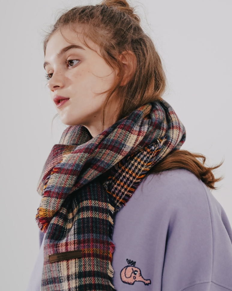 ダブルユーブイプロジェクト(WV PROJECT) Mild Check Muffler PinkNavy MJAC7456