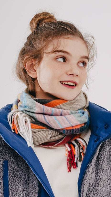 ダブルユーブイプロジェクト(WV PROJECT) Creamy Check Muffler Beige CJAC7457