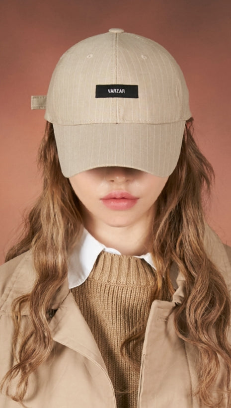 VARZAR(バザール) Retro Label Stripe Ball Cap Beige