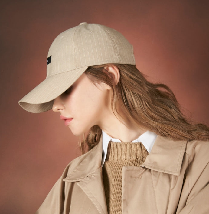 VARZAR(バザール) Retro Label Stripe Ball Cap Beige