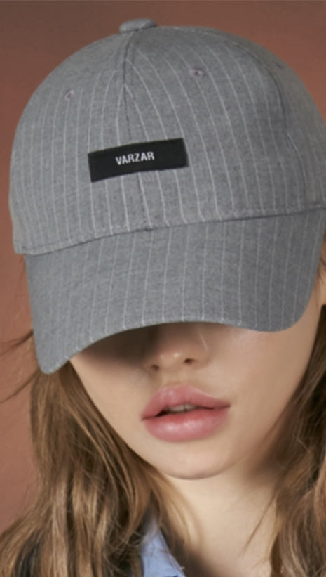 VARZAR(バザール) Retro Label Stripe Ball Cap Grey