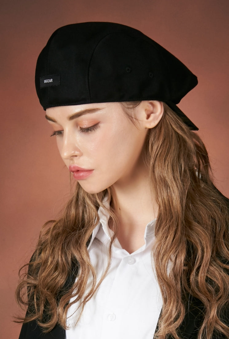 VARZAR(バザール) Retro label beret black