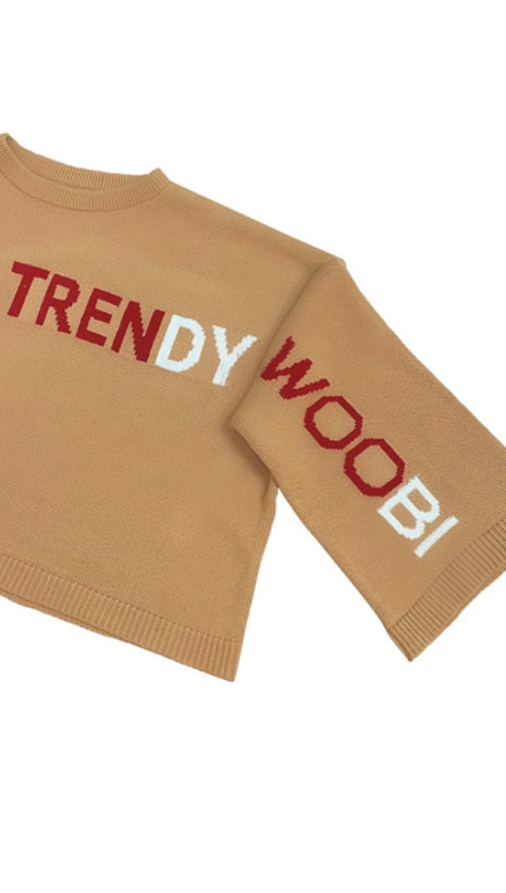トレンディウビ(Trendywoobi) SIGNATURE crop knit Brown