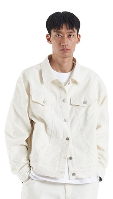 NOMANUAL(ノーマニュアル) CORDUROY SET-UP JACKET - IVORY