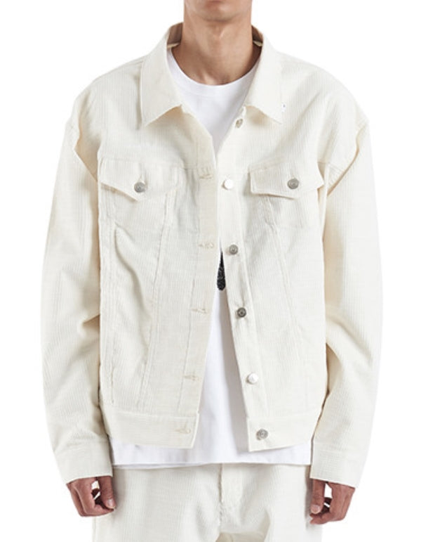 NOMANUAL(ノーマニュアル) CORDUROY SET-UP JACKET - IVORY