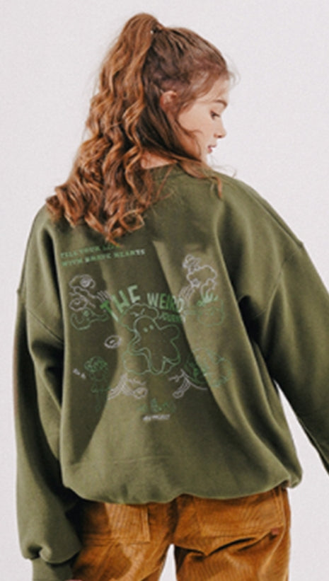 ダブルユーブイプロジェクト(WV PROJECT)  Looking Sweat Shirt Khaki SMMT7445